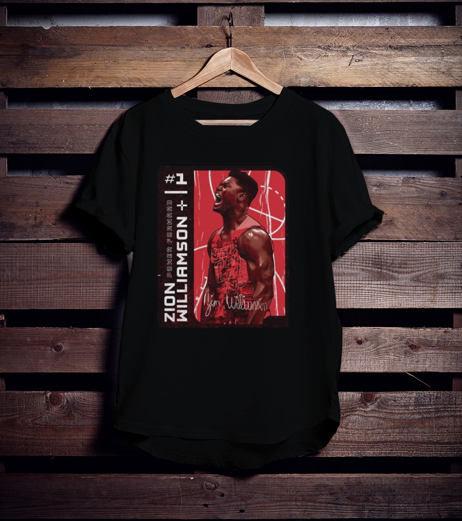 Zion Williamson #1 Power Forward Basketball Signature Card T-Shirt