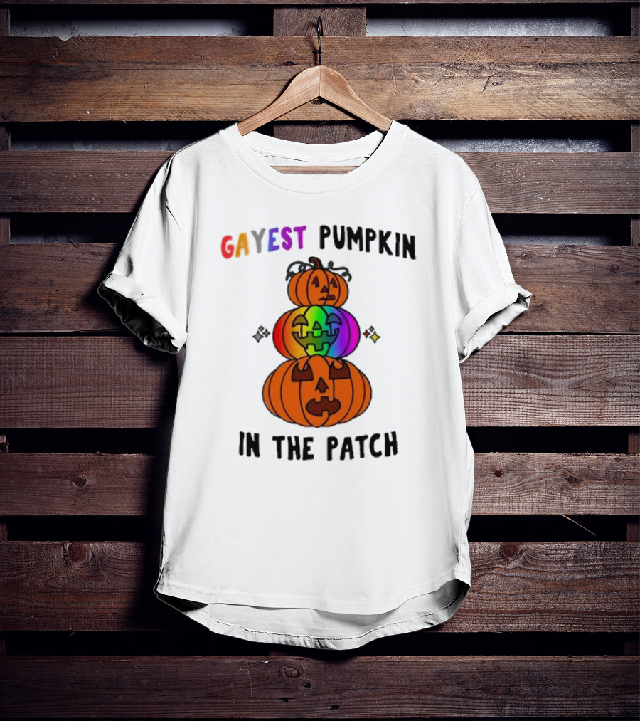 Gayest Pumpkin In The Patch Rainbow Jack-O'-Lanterns T-Shirt