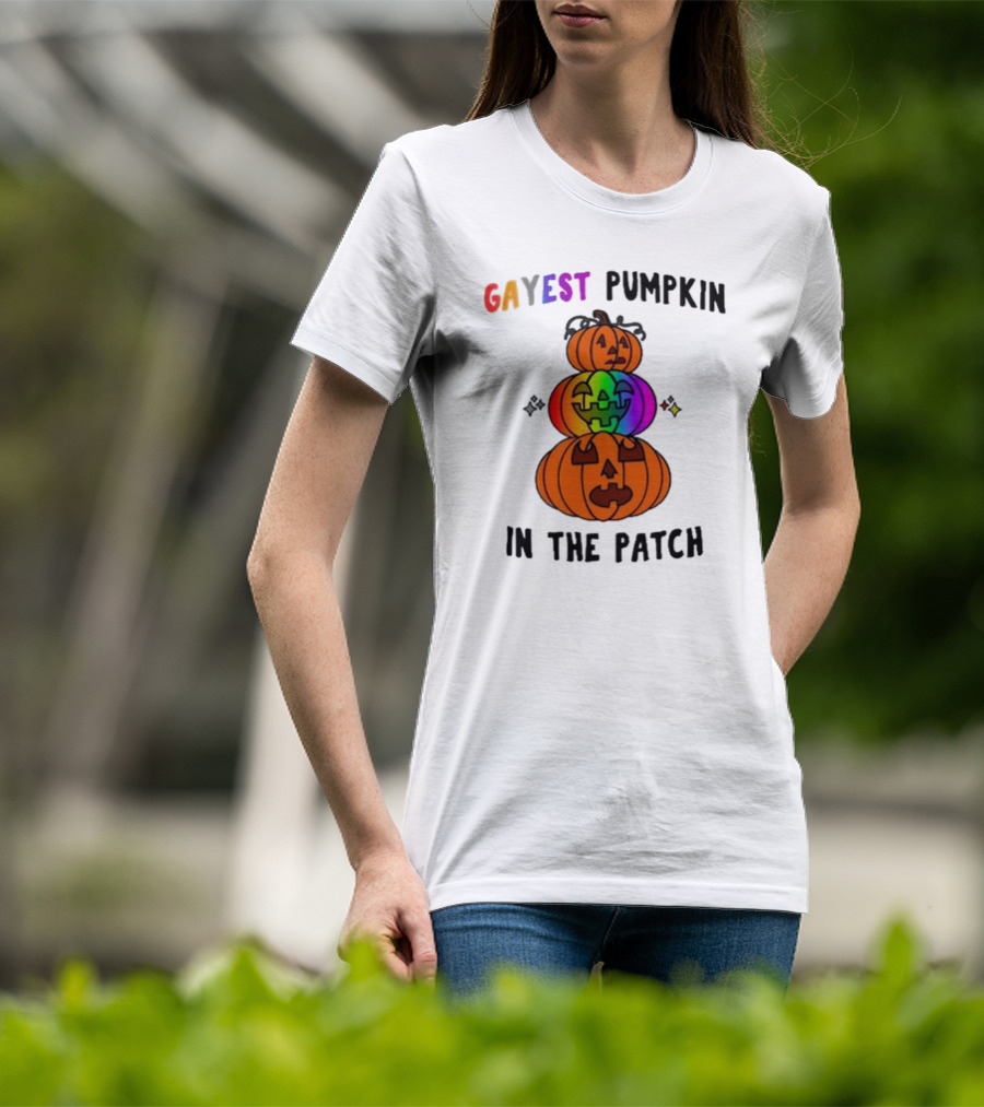 Gayest Pumpkin In The Patch Rainbow Jack-O'-Lanterns T-Shirt