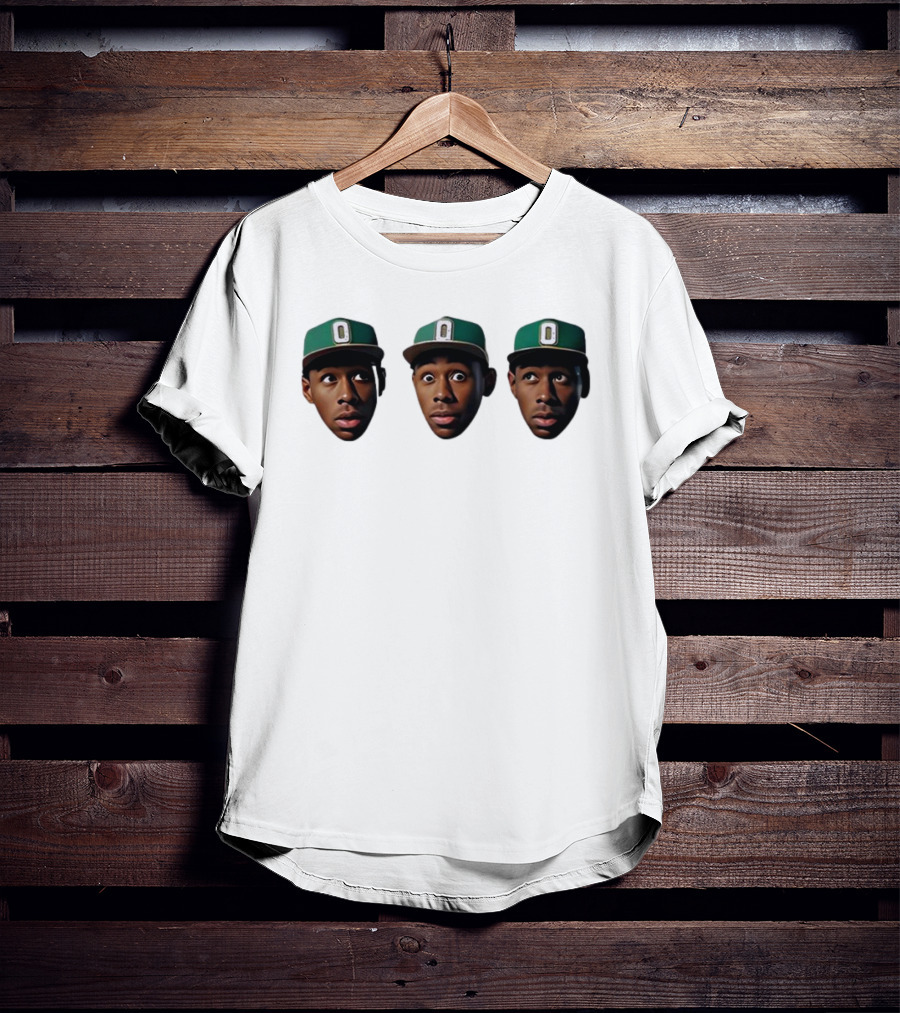 Mystic Tylers Three Faces Green Hat Iconic Expressions T-Shirt
