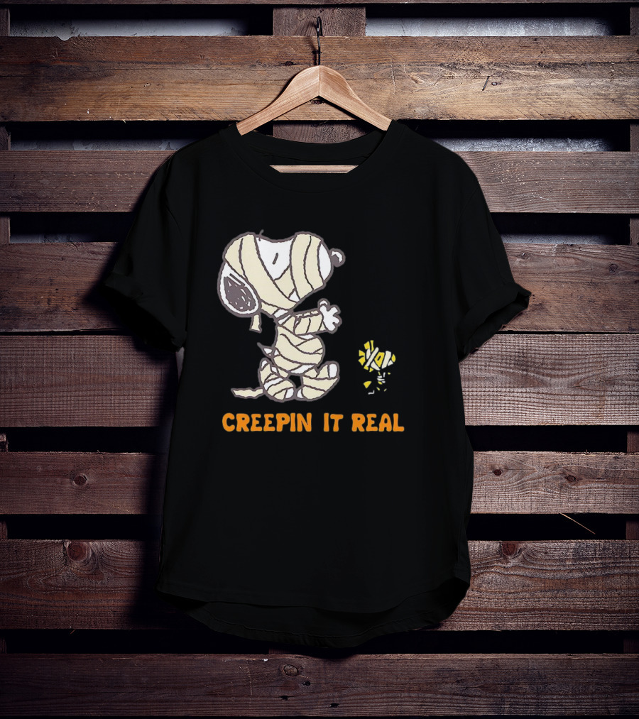 Peanuts Snoopy And Woodstock Mummy Creepin’ It Real T-Shirt