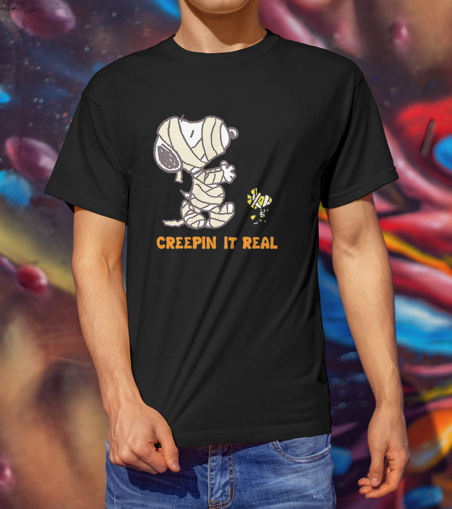 Peanuts Snoopy And Woodstock Mummy Creepin’ It Real T-Shirt
