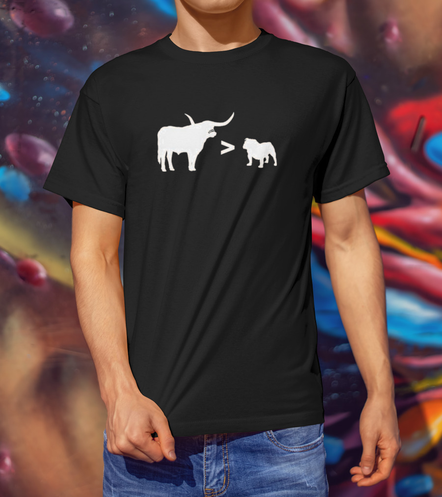 Texas Longhorns Bevo Greater Than UGA Bulldog Football Rivalry T-Shirt