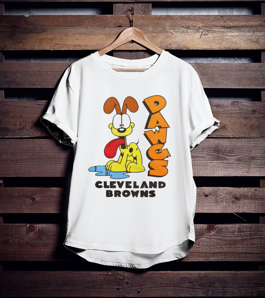 Dawgs Cleveland Browns Odie Garfield Cartoon T-Shirt
