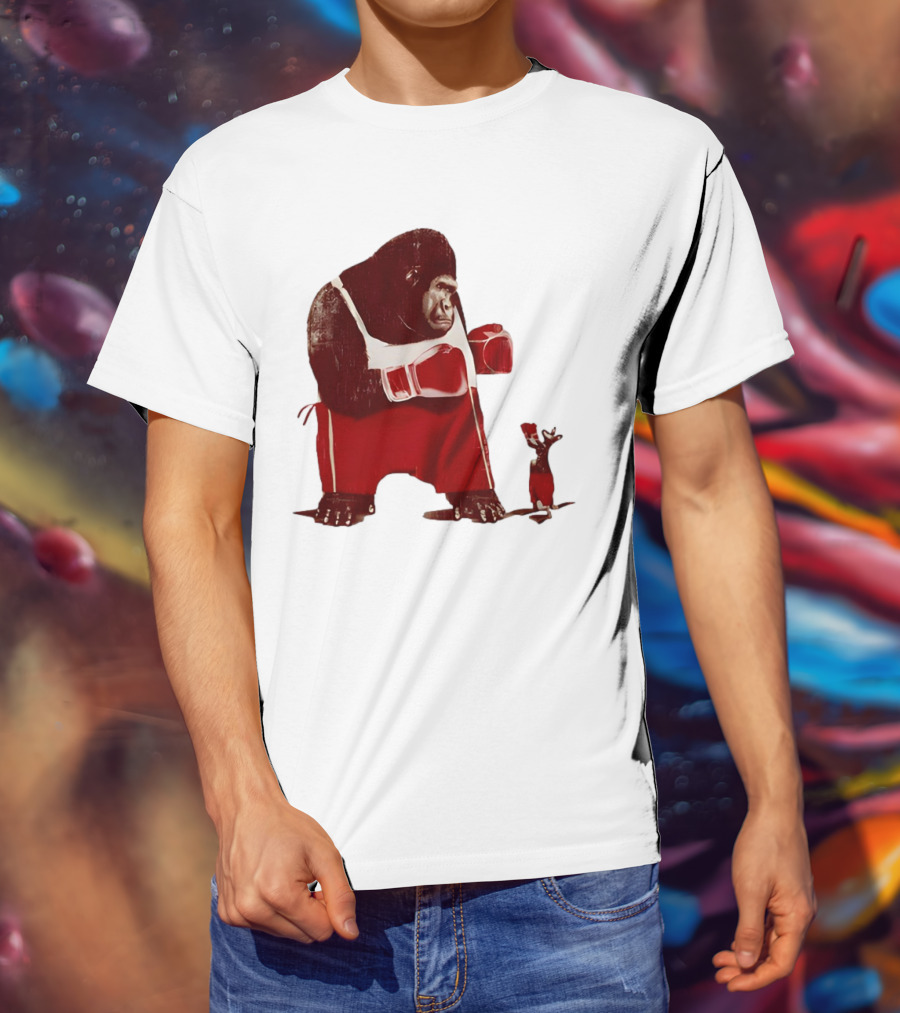 Gorilla Boxing Kangaroo Showdown In Red Boxing Gear T-Shirt