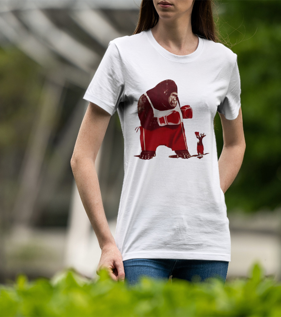 Gorilla Boxing Kangaroo Showdown In Red Boxing Gear T-Shirt
