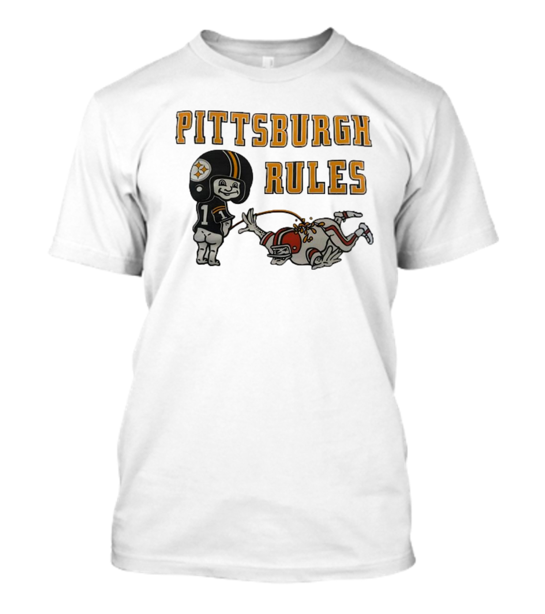 Pittsburgh Rules Steelers Peeing Cleveland Browns T-Shirt