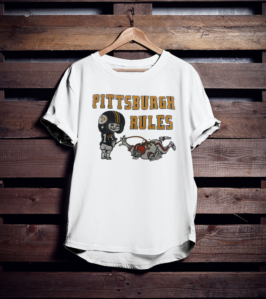 Pittsburgh Rules Steelers Peeing Cleveland Browns T-Shirt
