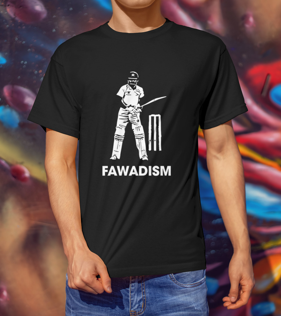 Fawad Alam Fawadism Cricketer With Bat And Stumps T-Shirt