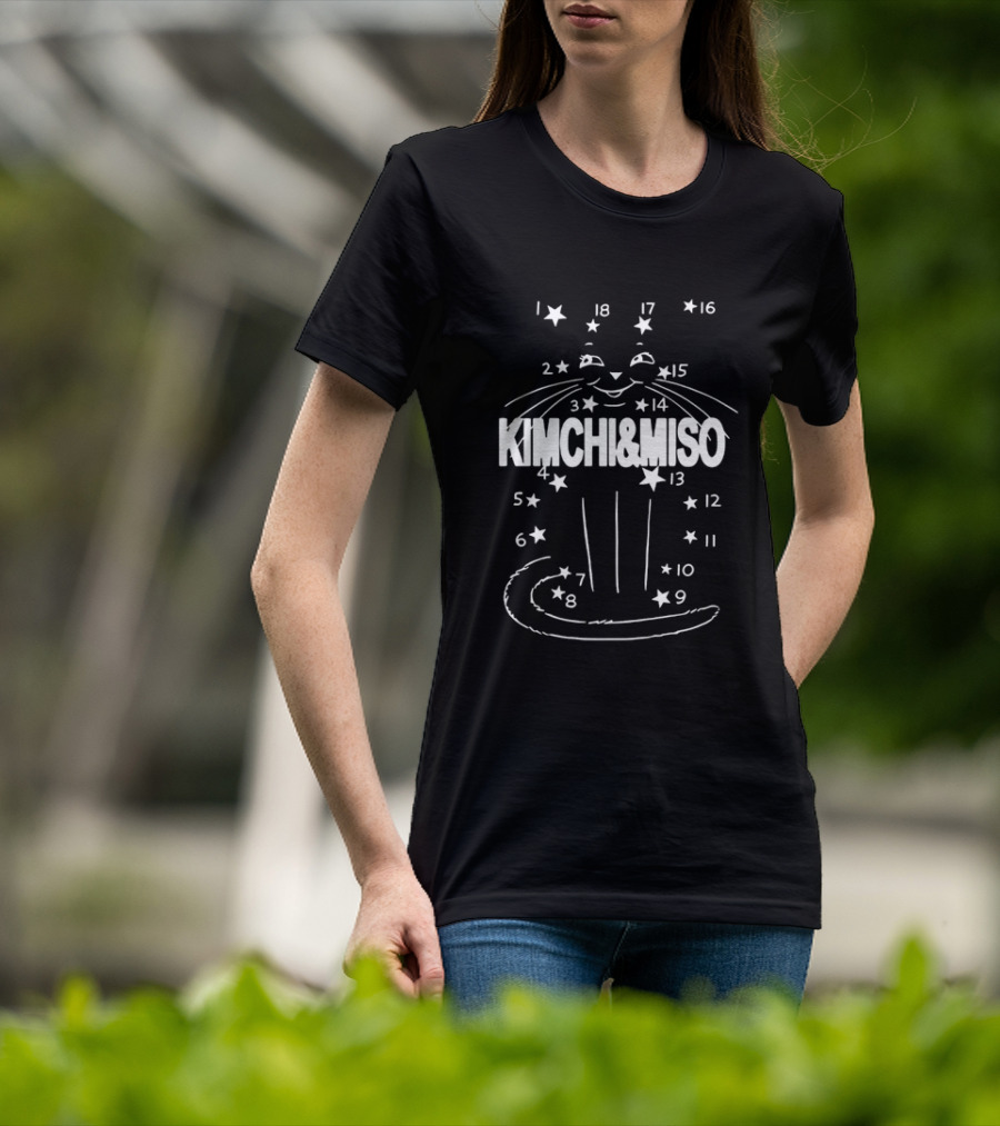 Kimchi And Miso Connect The Stars Numbers Cat Outline T-Shirt