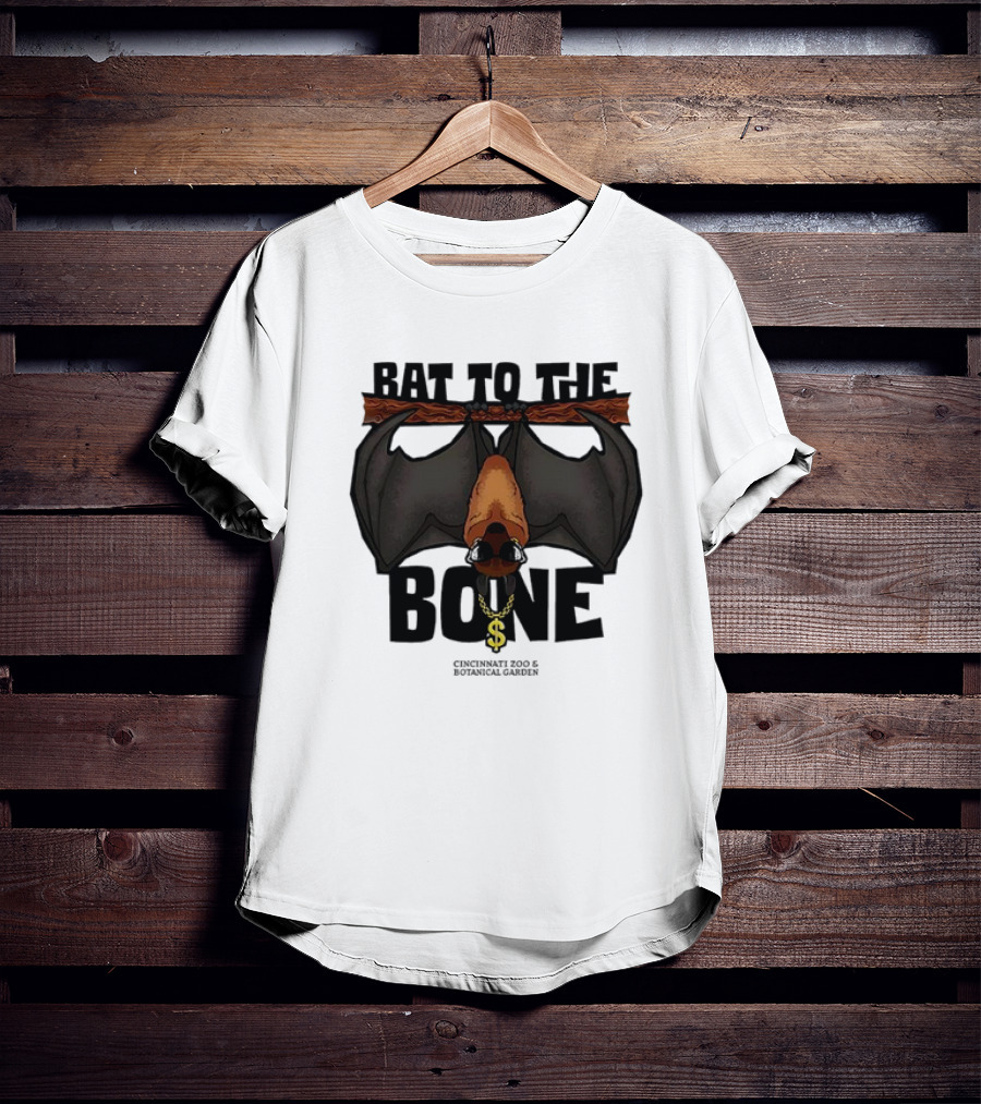 Bat To The Bone Cincinnati Zoo And Botanical Garden Bat Hanging With Dollar Sign Necklace T-Shirt