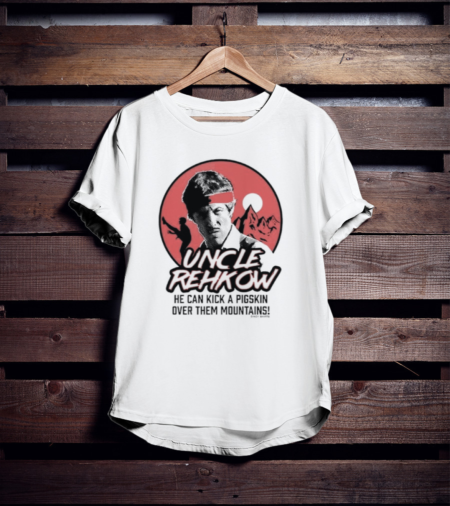 Uncle Rehkow He Can Kick A Pigskin Over Them Mountains Retro Vintage Karate T-Shirt