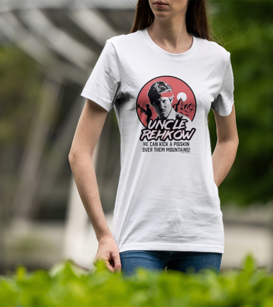 Uncle Rehkow He Can Kick A Pigskin Over Them Mountains Retro Vintage Karate T-Shirt