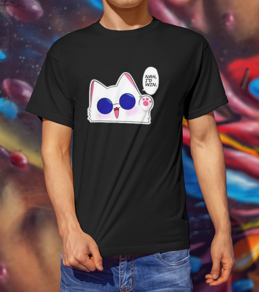Cute Funny Cat Anime Meme Nah I'd Win Gojo Cat T-Shirt