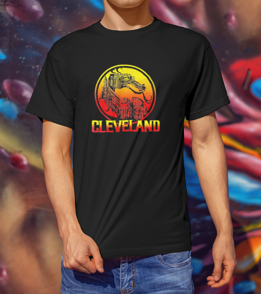 Mortal Cleveland Retro Dragon City Skyline T-Shirt