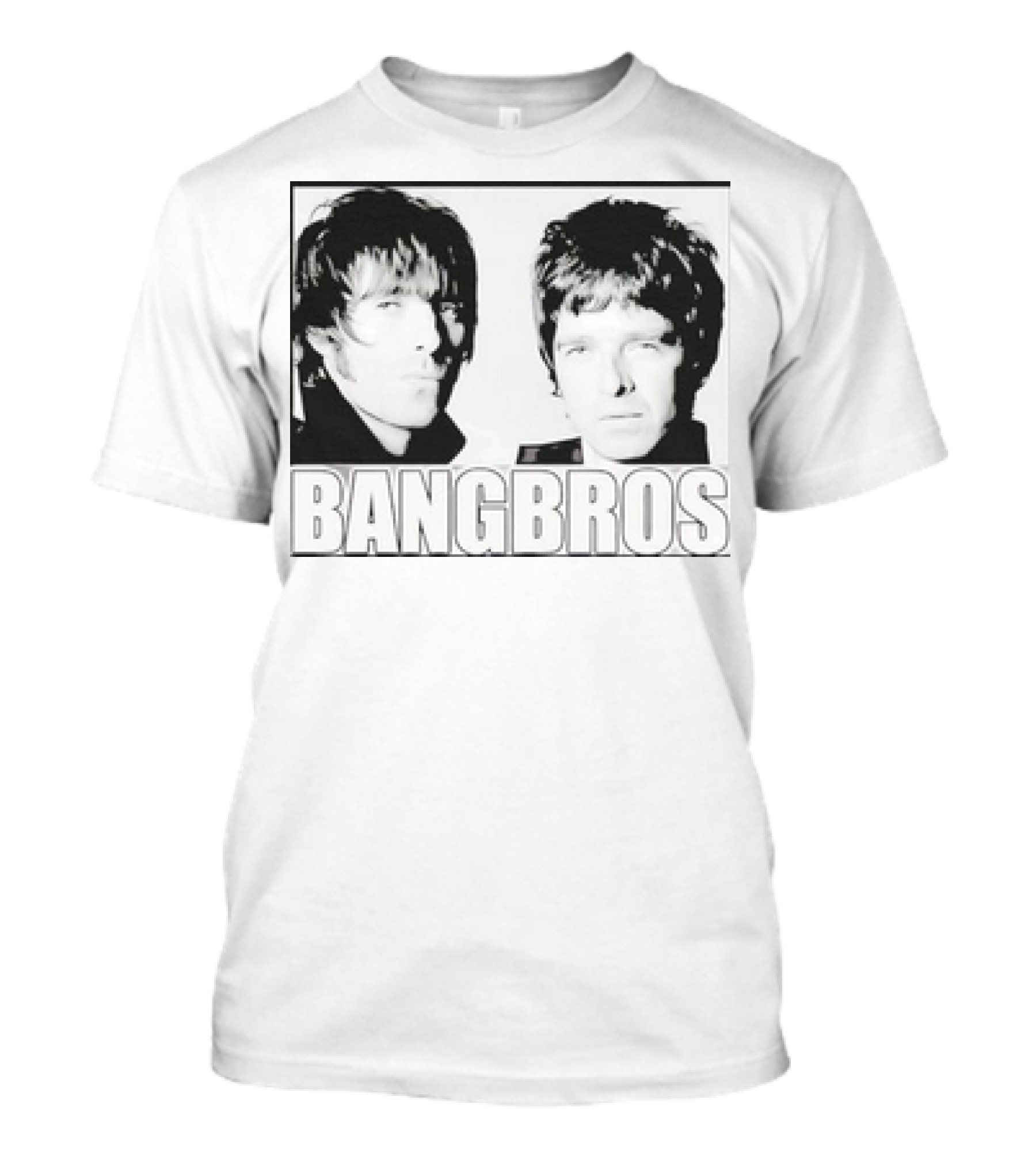 Bangbros Retro Picture Oasis Band Members Black And White Photo T-Shirt