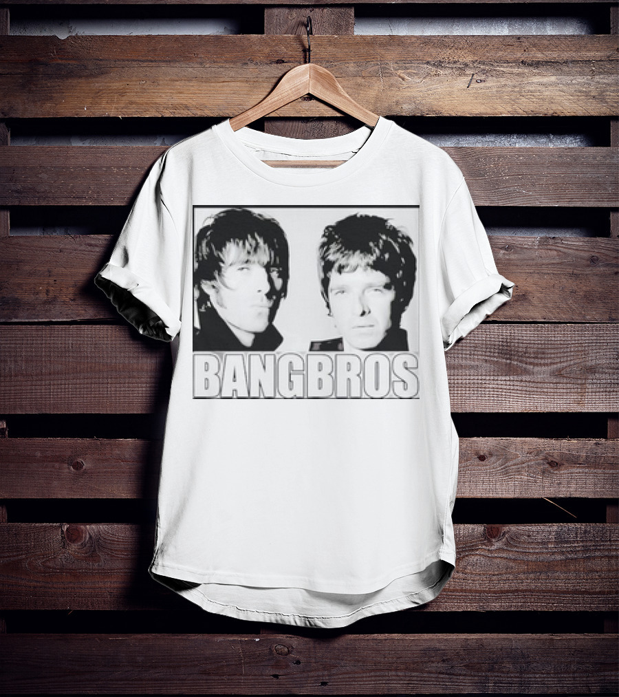 Bangbros Retro Picture Oasis Band Members Black And White Photo T-Shirt