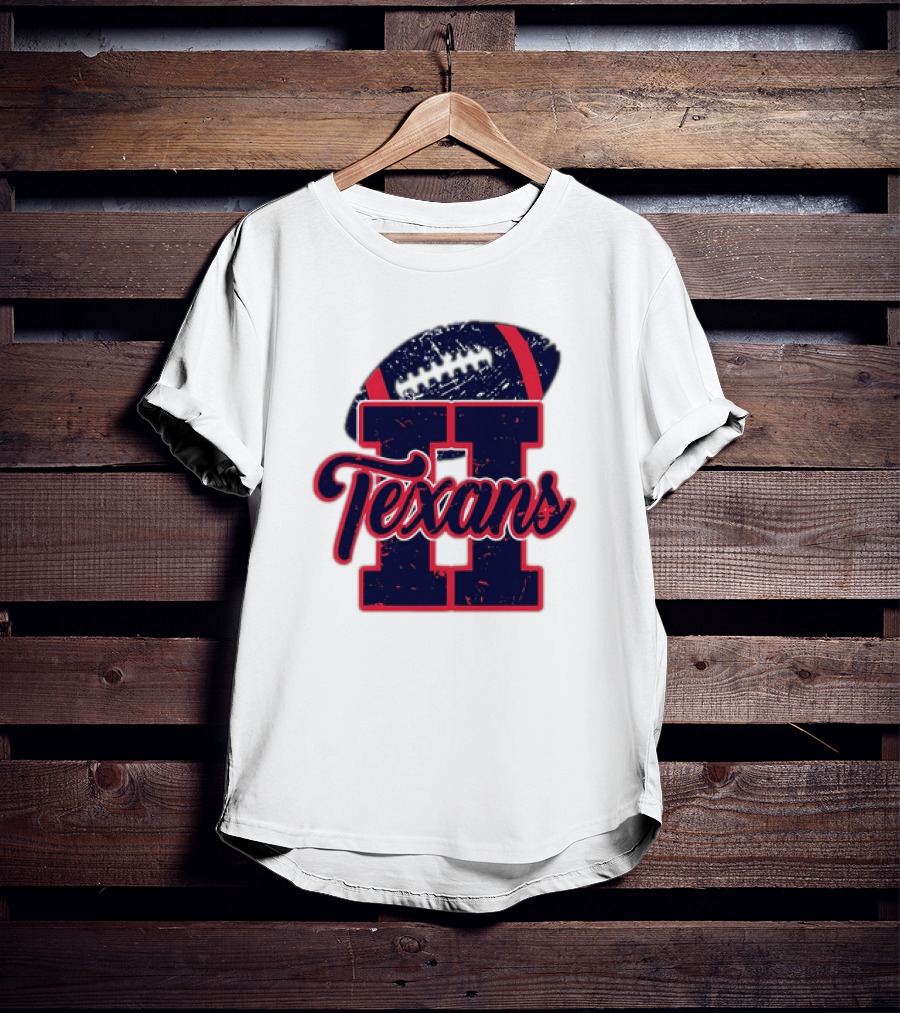Retro Vintage Texans Football H Logo With Football T-Shirt