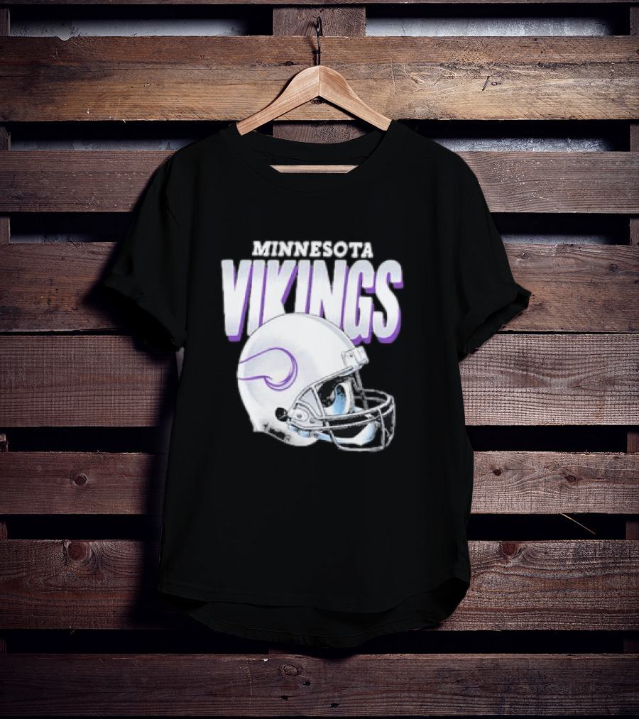 Minnesota Vikings Gradient Helmet NFL Merchandise T-Shirt