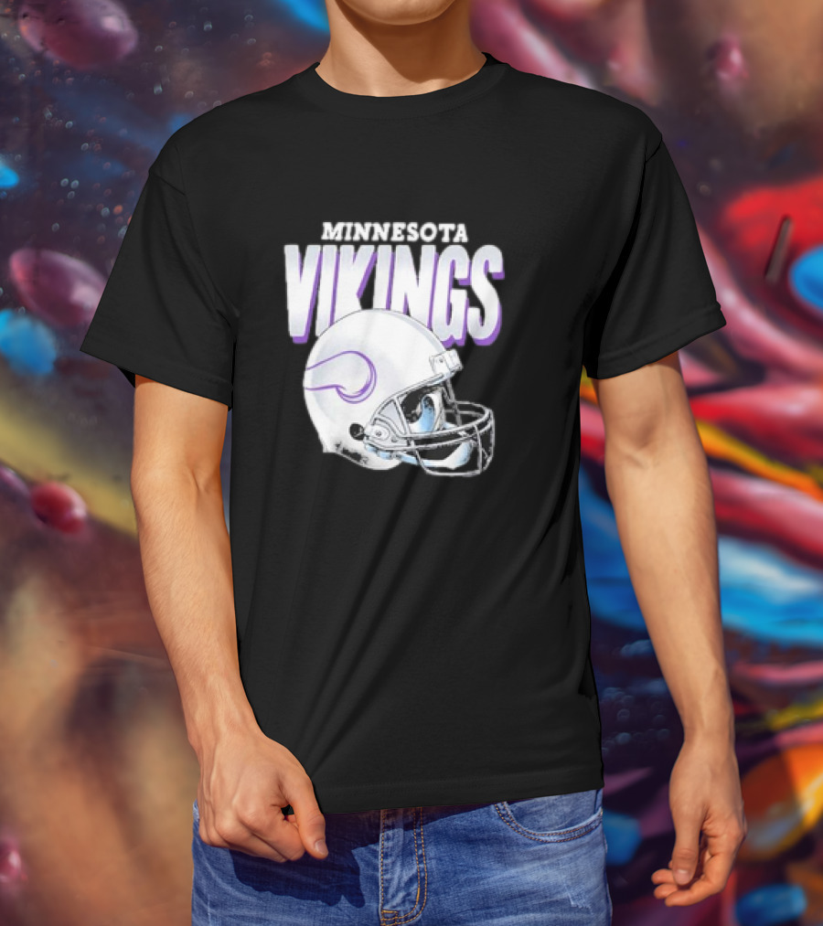 Minnesota Vikings Gradient Helmet NFL Merchandise T-Shirt