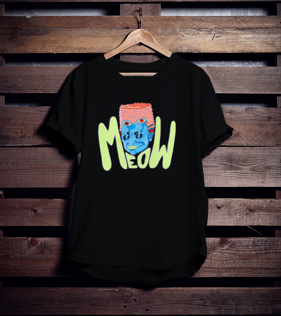 Meow Not Gary Snail Man Cartoon Multicolored Text And Unique Character T-Shirt