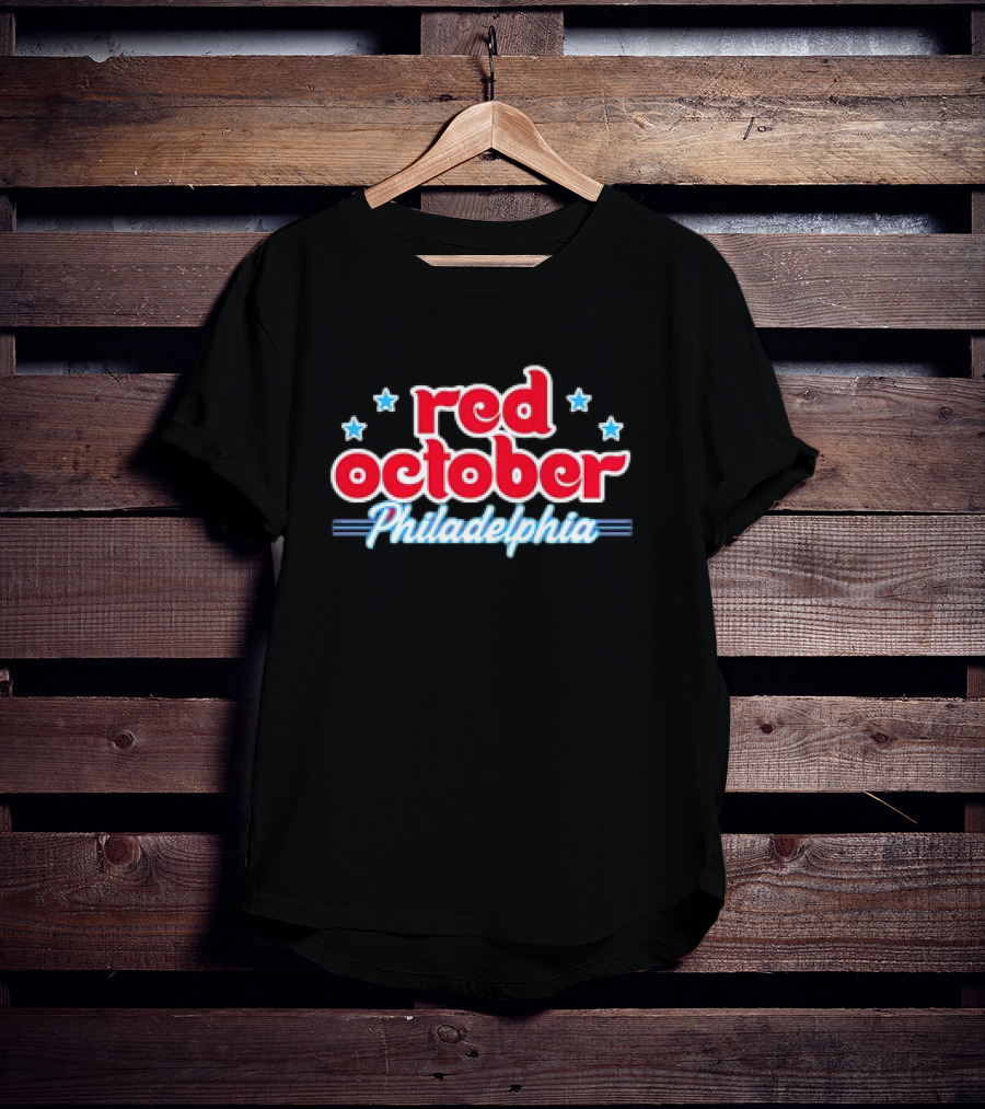 Red October Philadelphia Phillies Baseball Stars T-Shirt