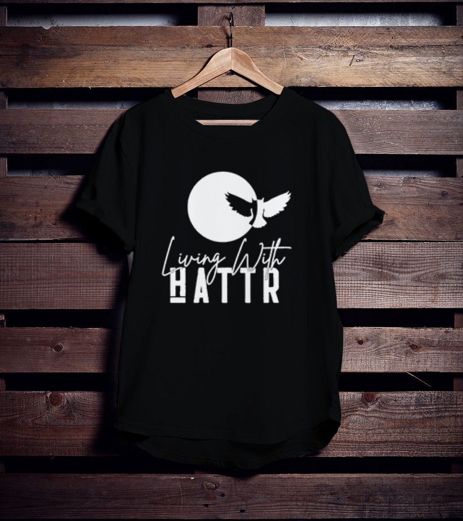 Living With Hattr Owl Moon Retro T-Shirt