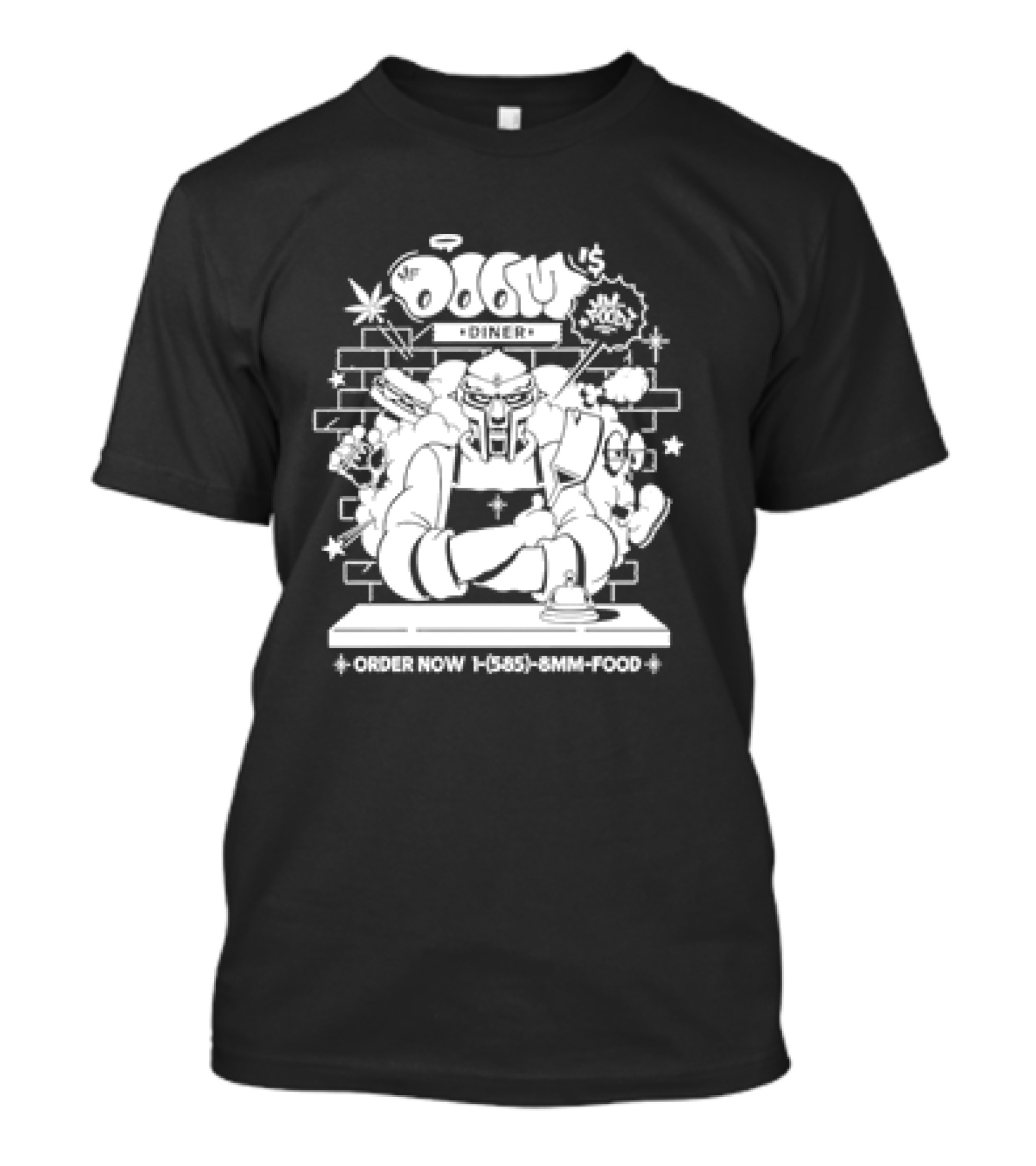 MF Doom's Diner Chef Doom Order Now Retro 585-8MM-FOOD T-Shirt