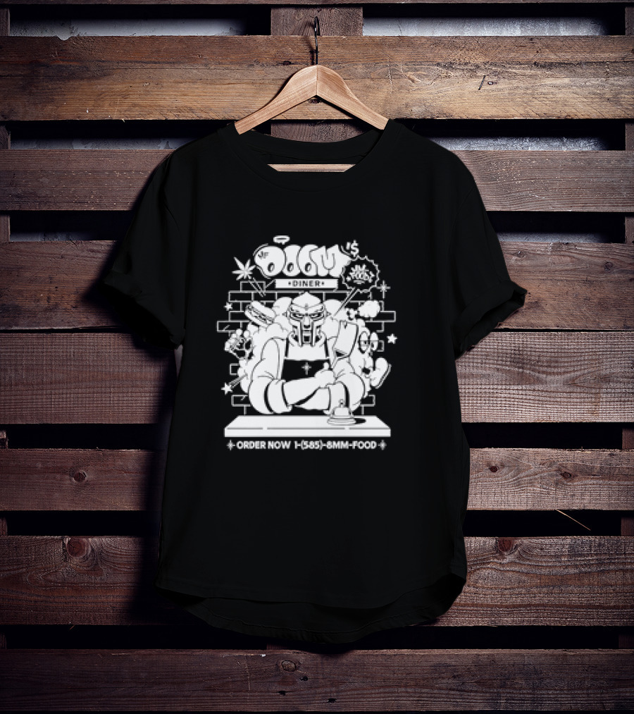 MF Doom's Diner Chef Doom Order Now Retro 585-8MM-FOOD T-Shirt