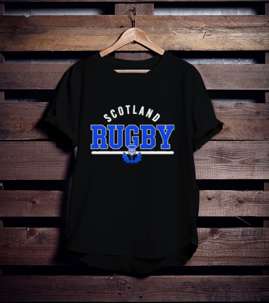 Scotland Rugby Wordmark Thistle Emblem Supersoft T-Shirt
