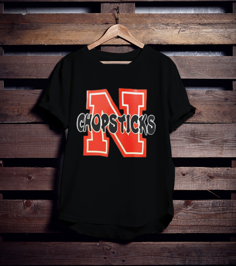 Nebraska Chopsticks Red Letter N T-Shirt