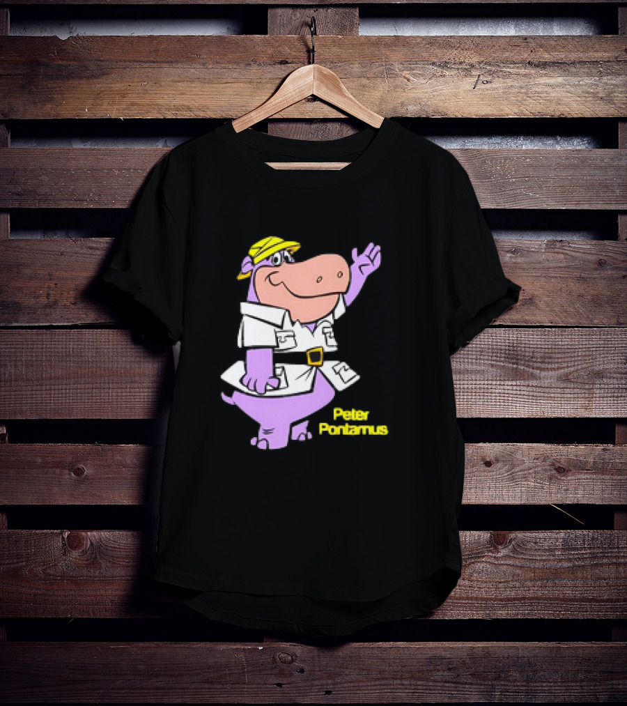 Peter Pontamus Cartoon Cute Hippo Safari T-Shirt