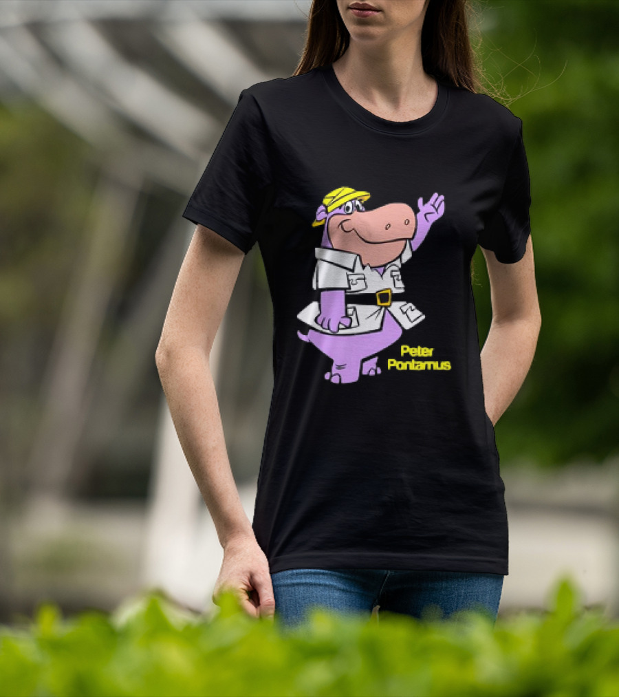 Peter Pontamus Cartoon Cute Hippo Safari T-Shirt