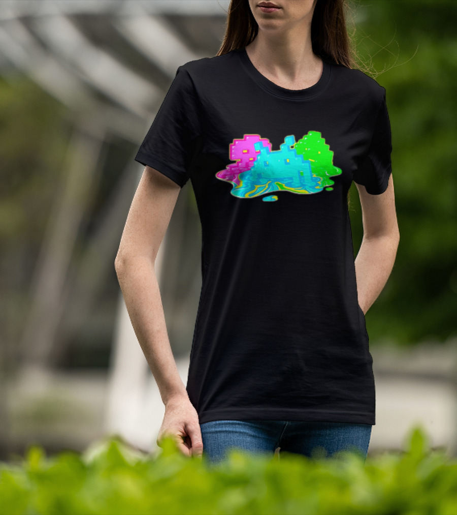 Space Invaders Melting Retro Arcade Aliens T-Shirt