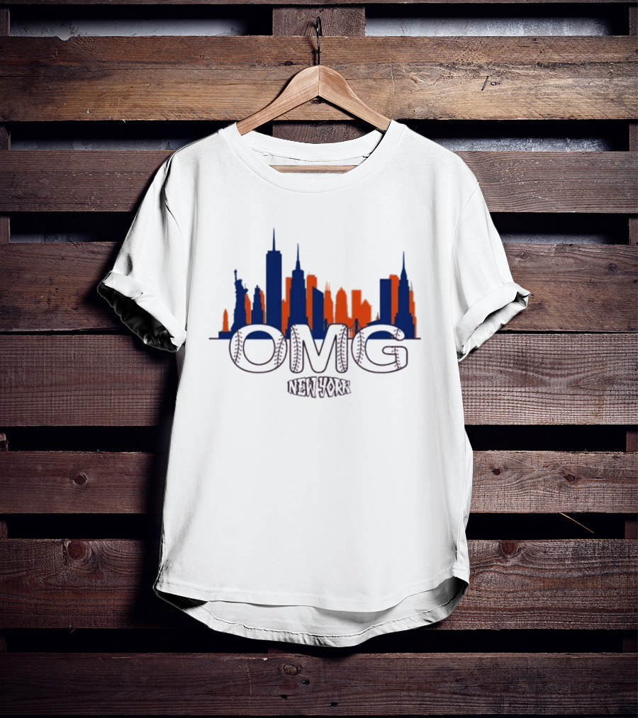 New York OMG Mets Skyline Queens Baseball T-Shirt