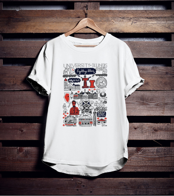 University Of Illinois Fighting Illini Julia Gash Campus Icons And Alma Mater T-Shirt