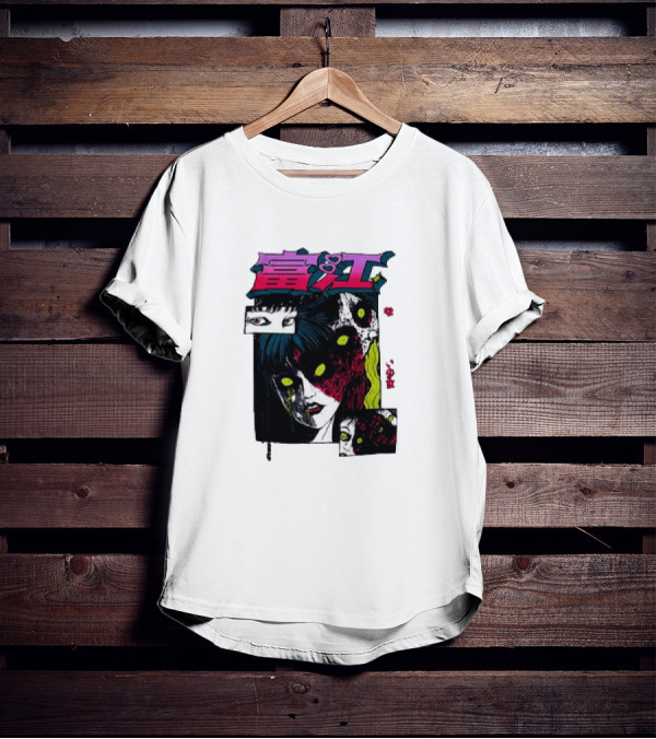 Junji Ito Tomie Horror Manga Eyes Panels T-Shirt