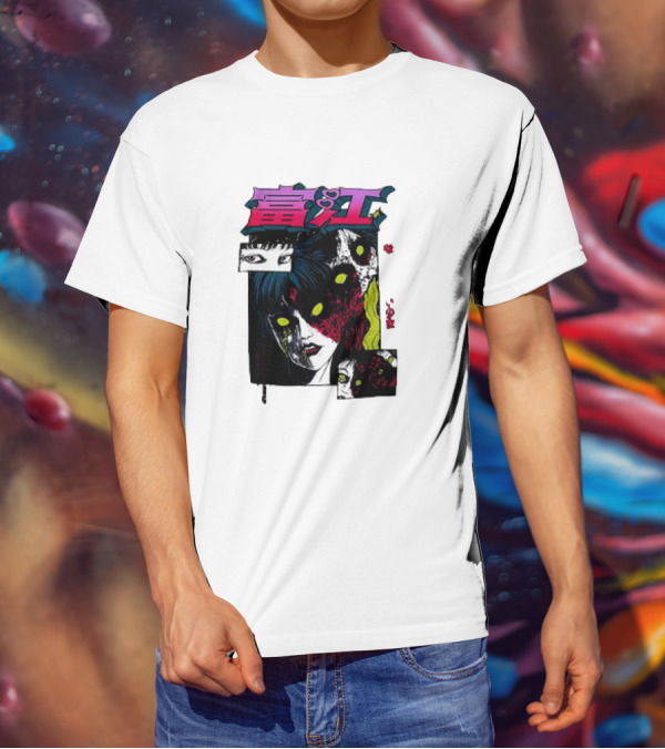 Junji Ito Tomie Horror Manga Eyes Panels T-Shirt