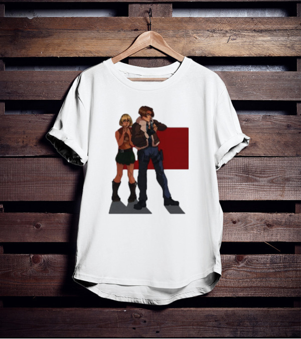Resident Evil Leon And Ashley Anime Style Duo T-Shirt