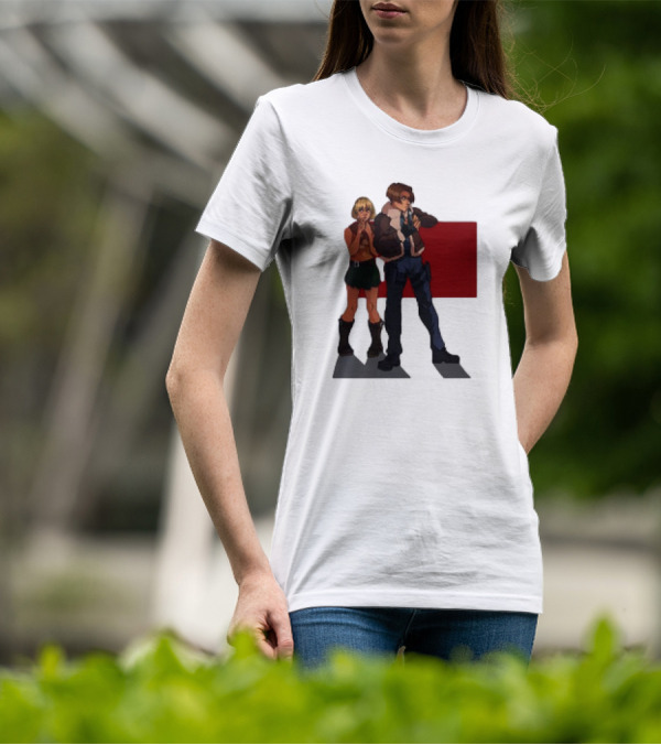 Resident Evil Leon And Ashley Anime Style Duo T-Shirt
