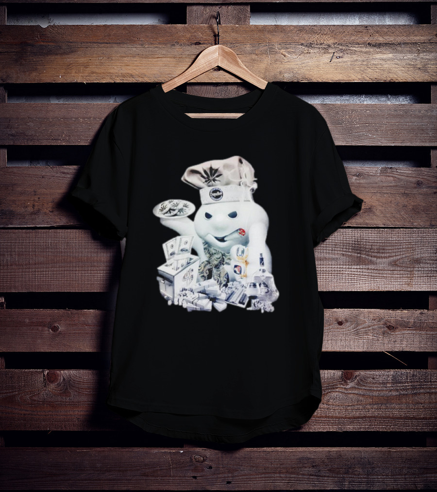 Dopeboy Dough Boy Cannabis Money And Baking Elements T-Shirt