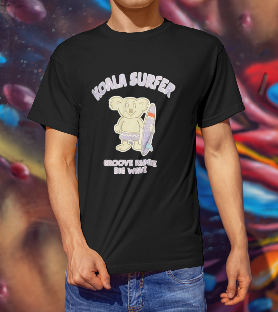 Koala Surfer Grooverhyme Big Wave T-Shirt