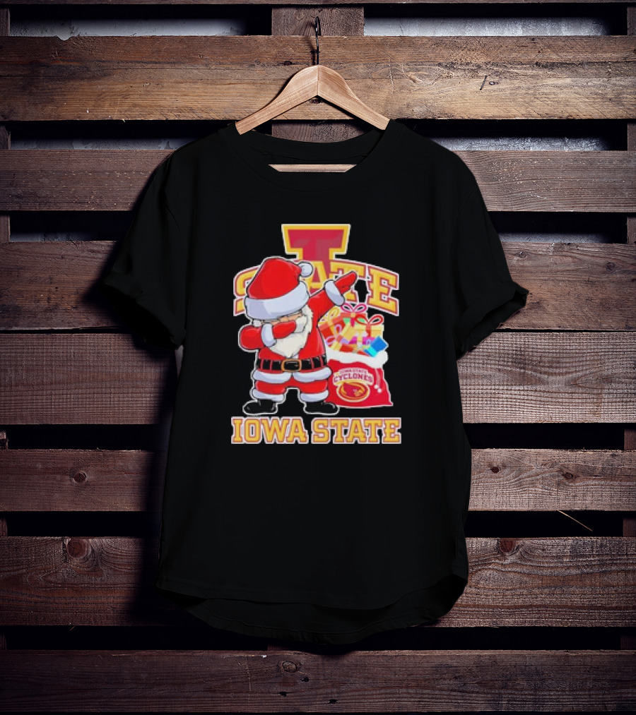 Santa Claus Dabbing Iowa State Cyclones Christmas T-Shirt
