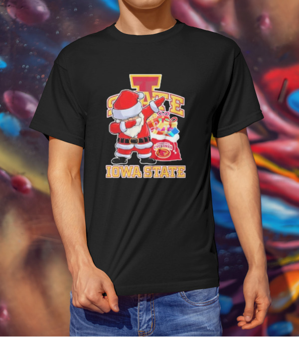 Santa Claus Dabbing Iowa State Cyclones Christmas T-Shirt