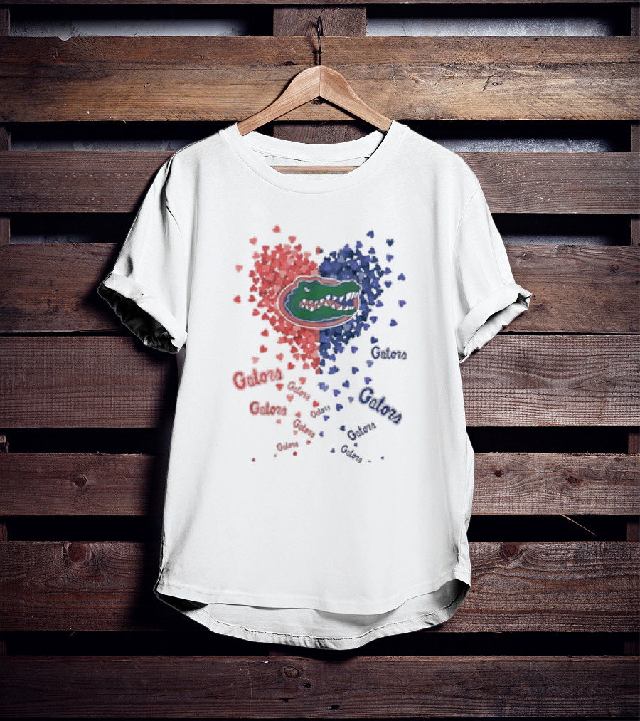Gators Florida Heart Logo Passionate Blue Orange Colors T-Shirt