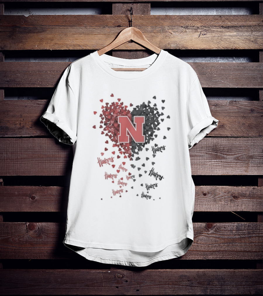 Nebraska Cornhuskers Passionate Heart N Huskers T-Shirt