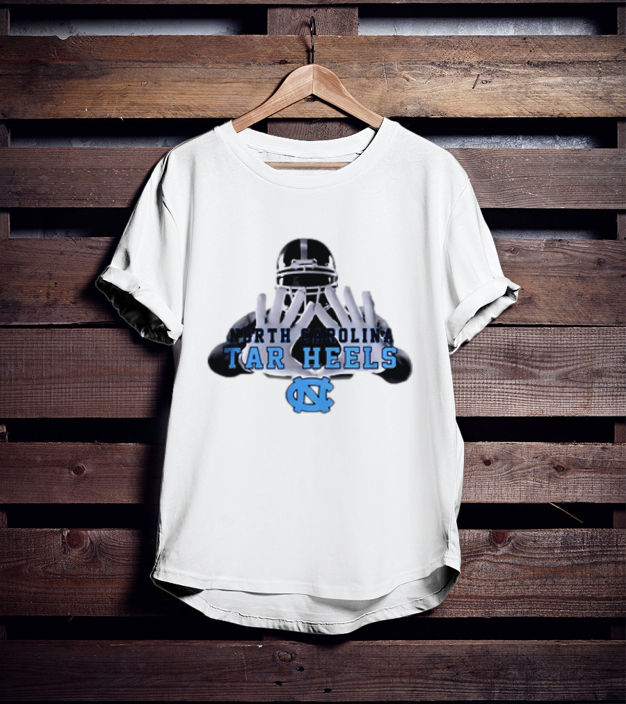 North Carolina Tar Heels Football Helmet Hands T-Shirt