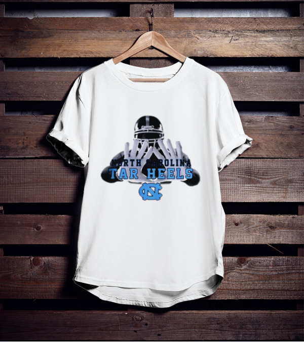 North Carolina Tar Heels Football Helmet Hands T-Shirt
