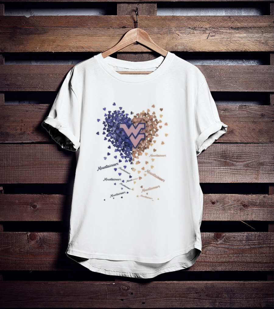 West Virginia Mountaineers Heart Logo Enthusiast T-Shirt