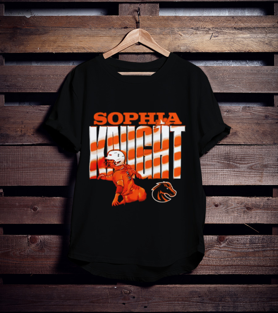 Boise State Broncos Sophia Knight Football Cartoon With Bronco T-Shirt